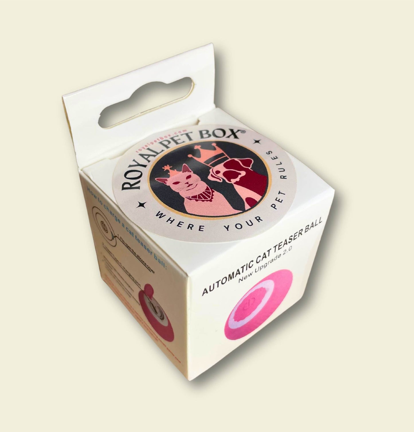 Animated Cat Toy Ball With Charging Cable in Box