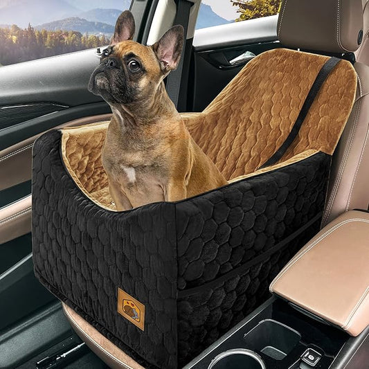 Dog Car Seat for Small/Medium Dogs up to 35 lbs (BlackBrown)