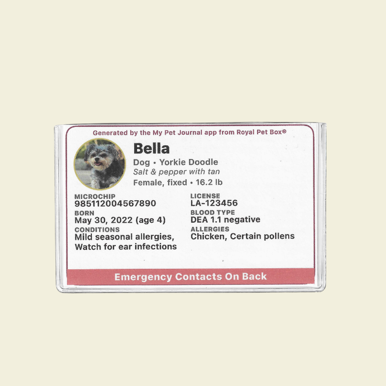 10 Pack Pet ID Clear Sleeve