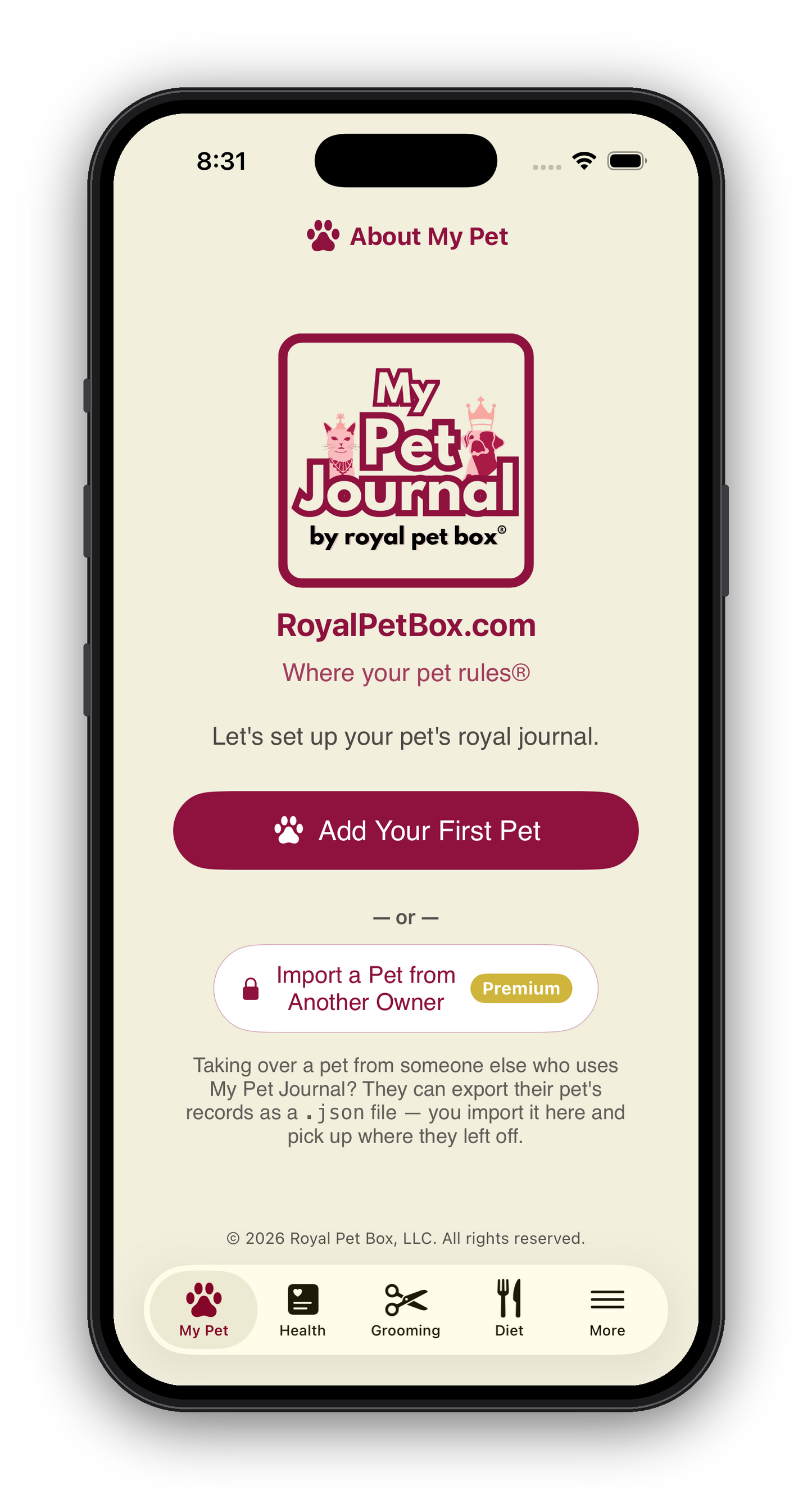 My Pet Journal App